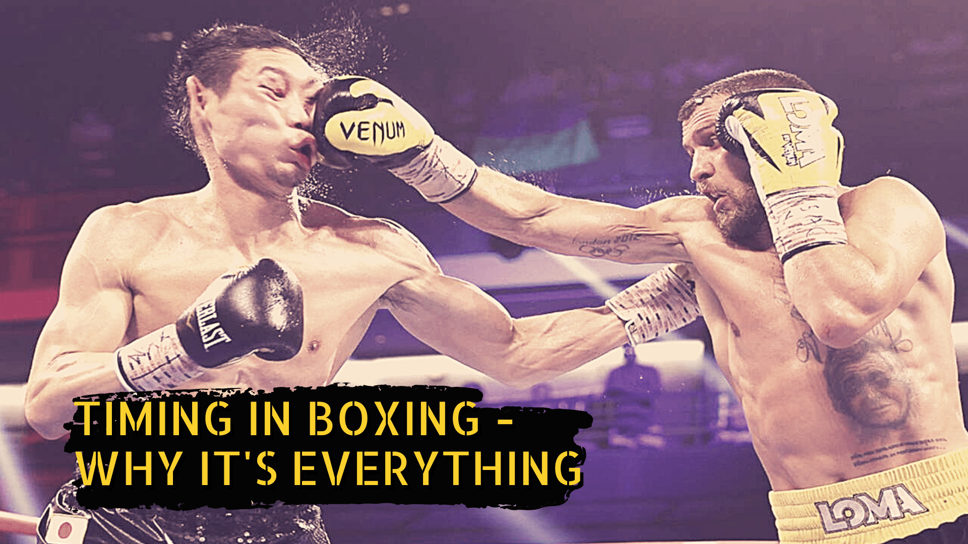 Two boxers fighting with the title: Timing in Boxing - Why it's everything