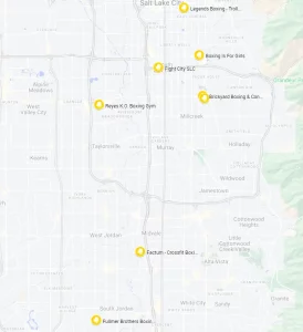 a map of the best boxing gyms in salt lake city