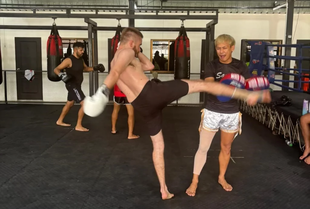 Me training Muay Thai in Thailand